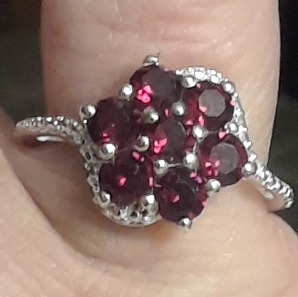 Nwt! 7 Genuine Swarovski Ruby Crystal .925 cluster - Picture 7 of 8